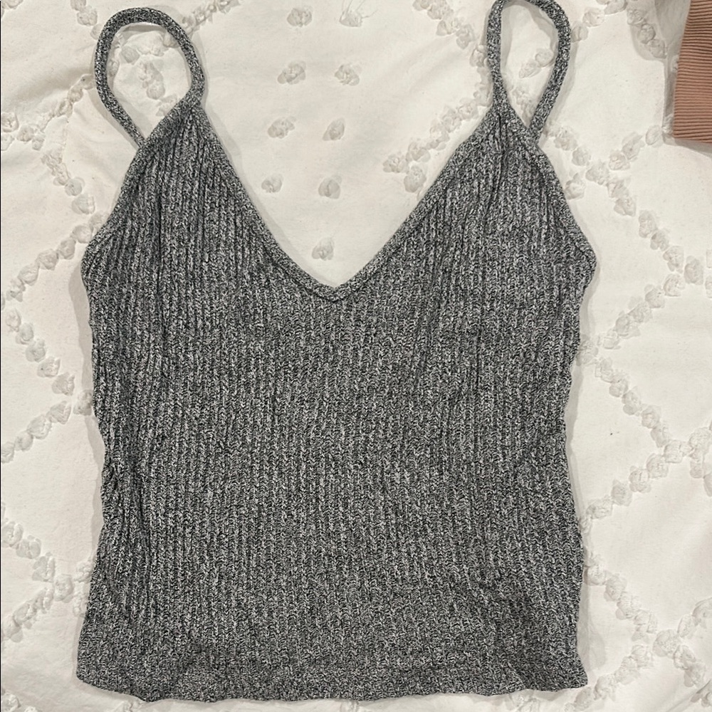Gray Knit Women's Crop Top